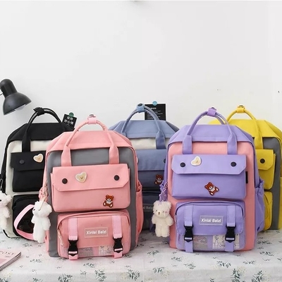 Student Canvas 4 in 1 Rucksack-Satz-Schultasche eingestellt für Mädchen-Jungen