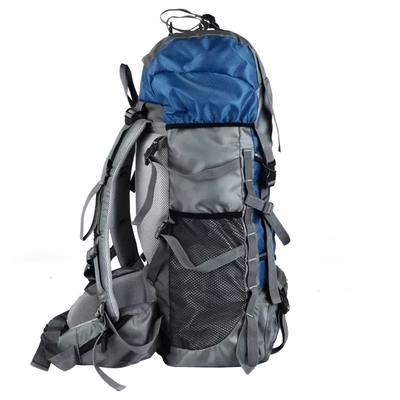 Blauer 60L wasserdichter kampierender Bergsteigen-Rucksack des Rucksack-BSCI