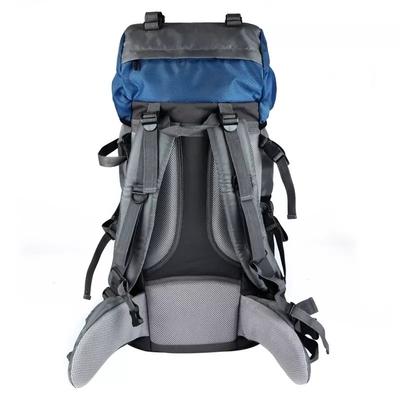 Blauer 60L wasserdichter kampierender Bergsteigen-Rucksack des Rucksack-BSCI