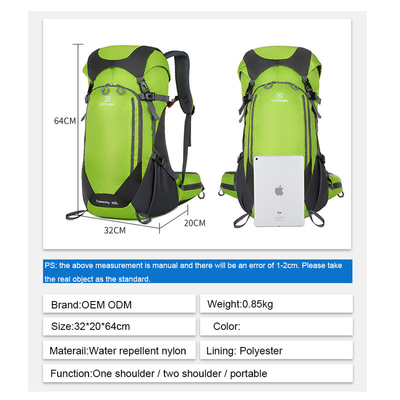 64cm der grünen wasserdichten wandernden leichter die Reise-Rucksack 40L Rucksack-Frauen