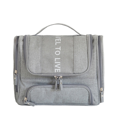 Gray Hanging Cosmetic Bag Makeup-Organisator Travel Kit With Hook Bathroom Accessories