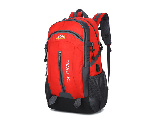 Orange 40L wasserdichter kampierender Reise-Rucksack des Rucksack-55cm mit USB-Gebührenloch