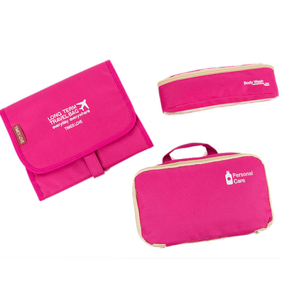 Faltbarer Reise-Toilettenartikel-Kosmetiktasche-Speicher-Kosmetiktasche-Organisator Polyester