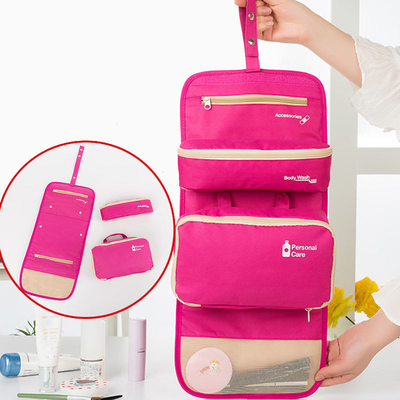 Faltbarer Reise-Toilettenartikel-Kosmetiktasche-Speicher-Kosmetiktasche-Organisator Polyester