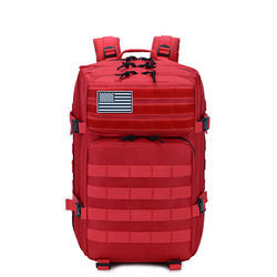 Rotes Polyester-wandern taktischer Reise-Laptop Militärrucksack 45L im Freien