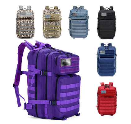 Rotes Polyester-wandern taktischer Reise-Laptop Militärrucksack 45L im Freien