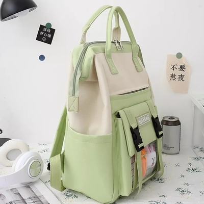 Grüner Rucksack stellt Laptop-Studenten-dauerhafte Buch-Taschen-Mädchen ein