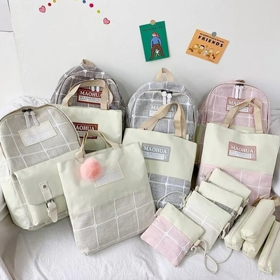Frauen reisen Rucksack einstellt starkes Rucksack-Teenager-Segeltuch des Laptop-4pc