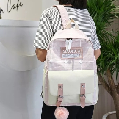 Frauen reisen Rucksack einstellt starkes Rucksack-Teenager-Segeltuch des Laptop-4pc