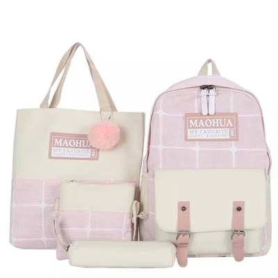 Frauen reisen Rucksack einstellt starkes Rucksack-Teenager-Segeltuch des Laptop-4pc