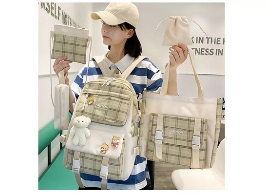reizendes Gitter 42cm Studenten-School Backpack Setss, das 5 Stücke druckt, wandern