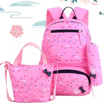 Rucksäcke für Mädchen schulen nette Kinder wandern Bookbags Isolierbrotdose einstellten Tasche