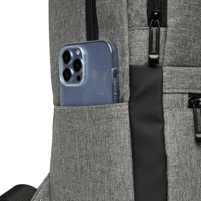 Grey Nylon Waterproof Laptop Backpack mit Ladegerät 1,37 ft BSCI