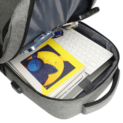 Grey Nylon Waterproof Laptop Backpack mit Ladegerät 1,37 ft BSCI