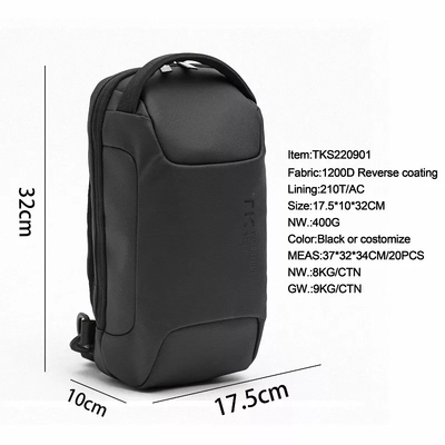 Laptop-Rucksack-ODM-Freizeit-Kreuz-Körper-Umhängetasche der Rückseiten-1200d beschichtende