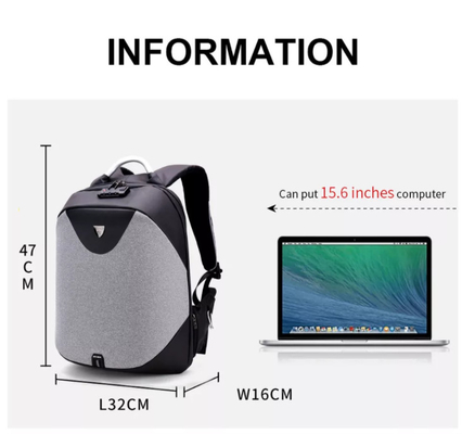 Polyester-Geschäfts-Laptop wandern den 1,54 Zoll-diebstahlsicheren Rucksack für Mann-Laptop