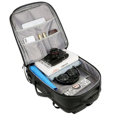 Männer 17,3 Schwarz-Nylonlaptop-Rucksack des Zoll-Wasser-beständiger Laptop-Rucksack-BSCI
