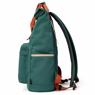 Grüner 42cm Reise-Laptop-Rucksack-dehnbares Rollenspitzen-Rucksack-Oxford Soem