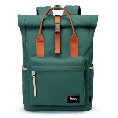 Grüner 42cm Reise-Laptop-Rucksack-dehnbares Rollenspitzen-Rucksack-Oxford Soem