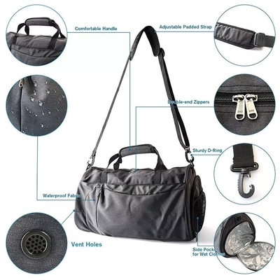 Polyester-Antidiebstahl-Reise-Taschen-Turnhallen-Tasche mit Nassfach-Schuh-Fach