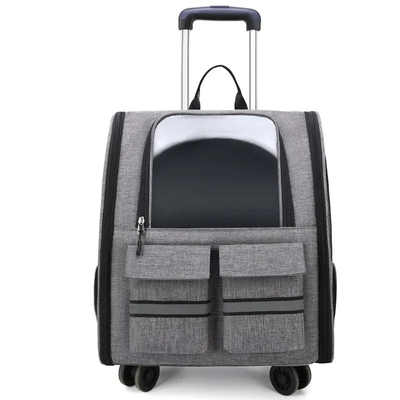 Hunde-Cat Carrier With Wheels Outdoor-Rucksack-Haustier-Fördermaschinen-Haustier-Laufkatze tragbar