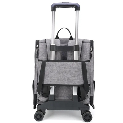 Hunde-Cat Carrier With Wheels Outdoor-Rucksack-Haustier-Fördermaschinen-Haustier-Laufkatze tragbar