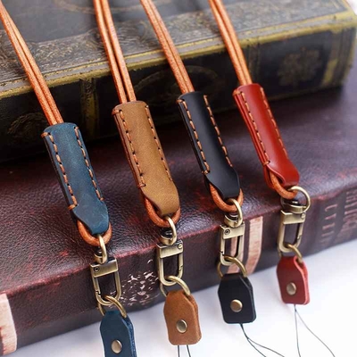 Soemuniversaltelefon-Lanyard Strap Adjustable Leather Neck-Telefon-Bügel mit Flecken-Metall